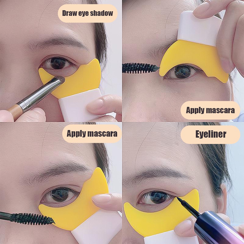 Pad Silikon Pelindung Aplikasi Maskara / Eyeshadow Reusable Multifungsi Untuk Makeup / Kosmetik Wanita