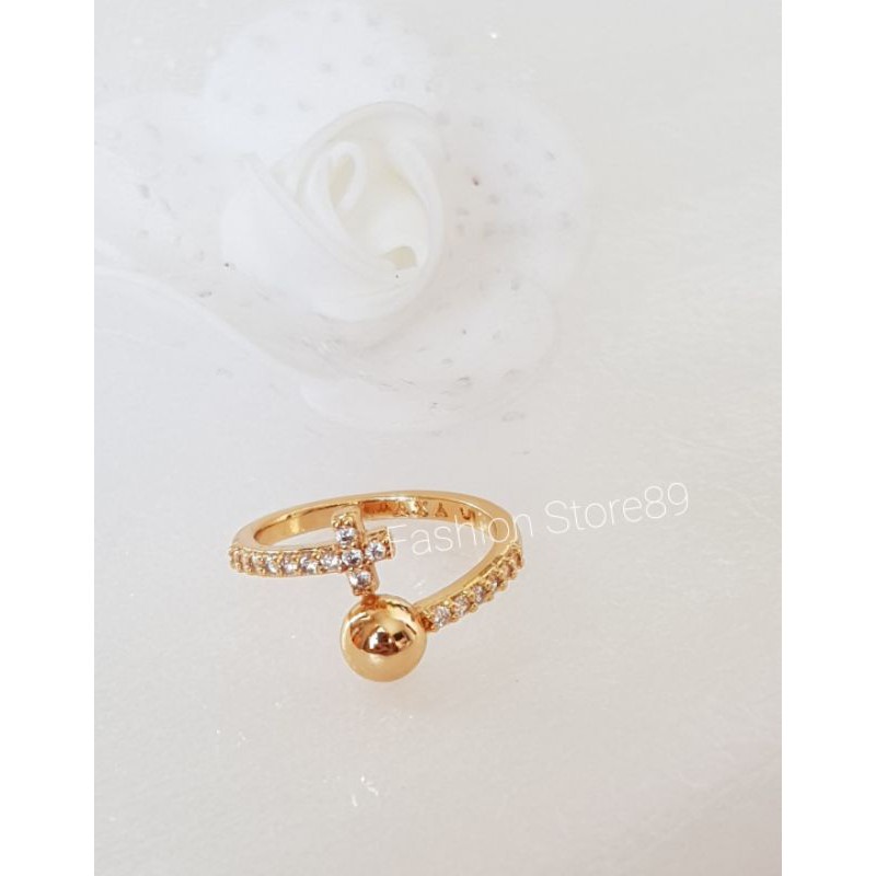 Ready Cincin Salib Xuping Yaxiya import Model Fashion Salib full permata cincin rohani