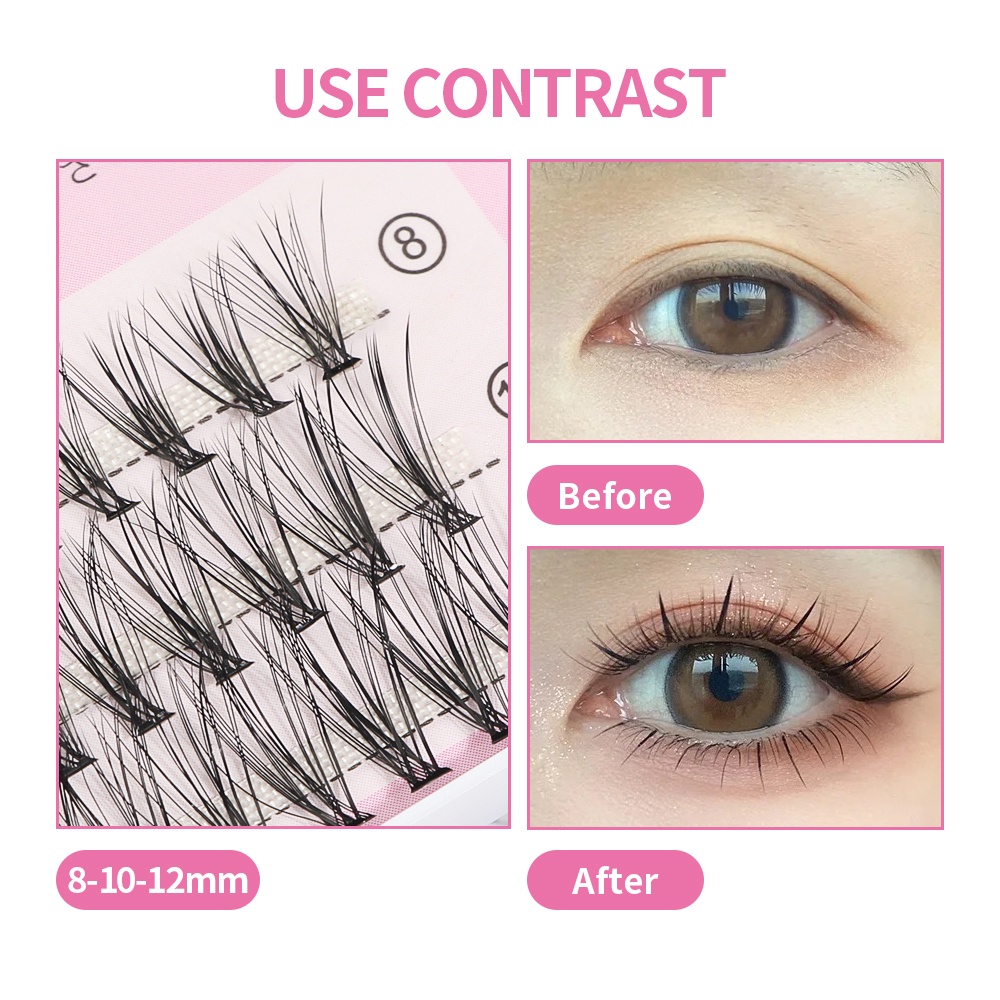 MAGEFY 3D Bulu Mata Eyelash Extension Tanam Eyelash Extension Fish Tail Panjang Campuran 80004