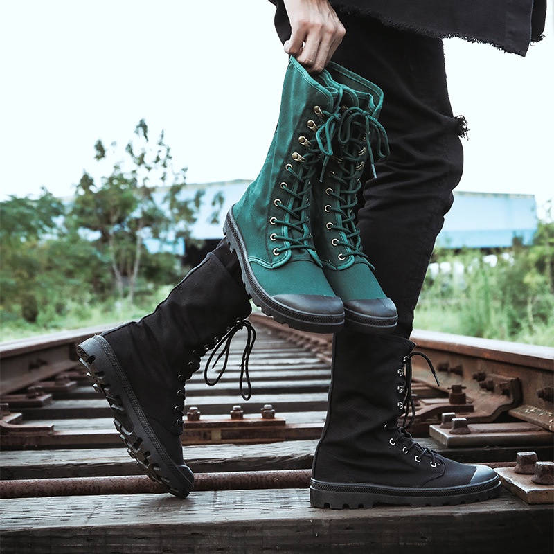 2021  Tinggi-Top Dr. Martens Luar Ruangan Hutan Gunung Lidah Satu Potong Sneakers Pria  Wanita kanva