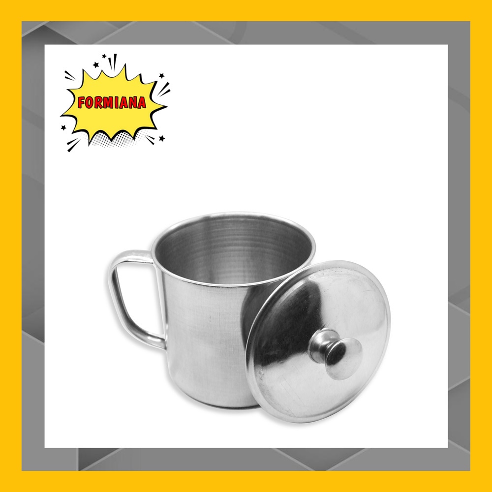 FM - 555 Mug stainless steel 8.5 cm + tutup