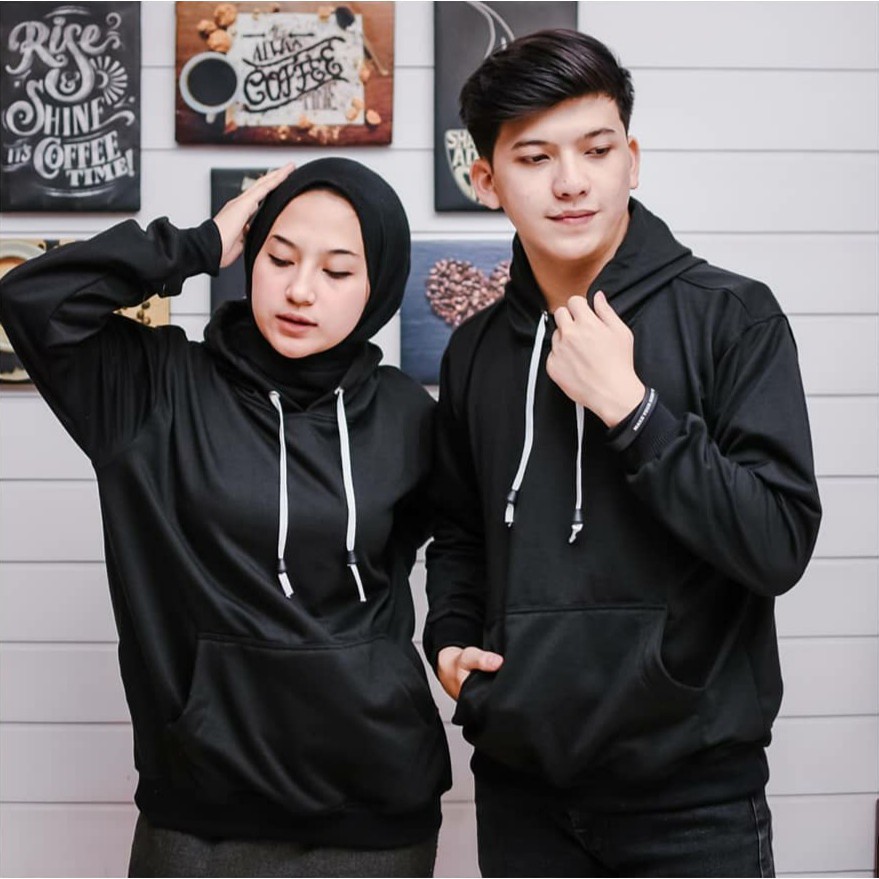 JAKET HOODIE POLOS JUMPER HOODIE JUMPER POLOS JAKET POLOS PRIA WANITA UNISEX HITAM ML XL XXL RMD