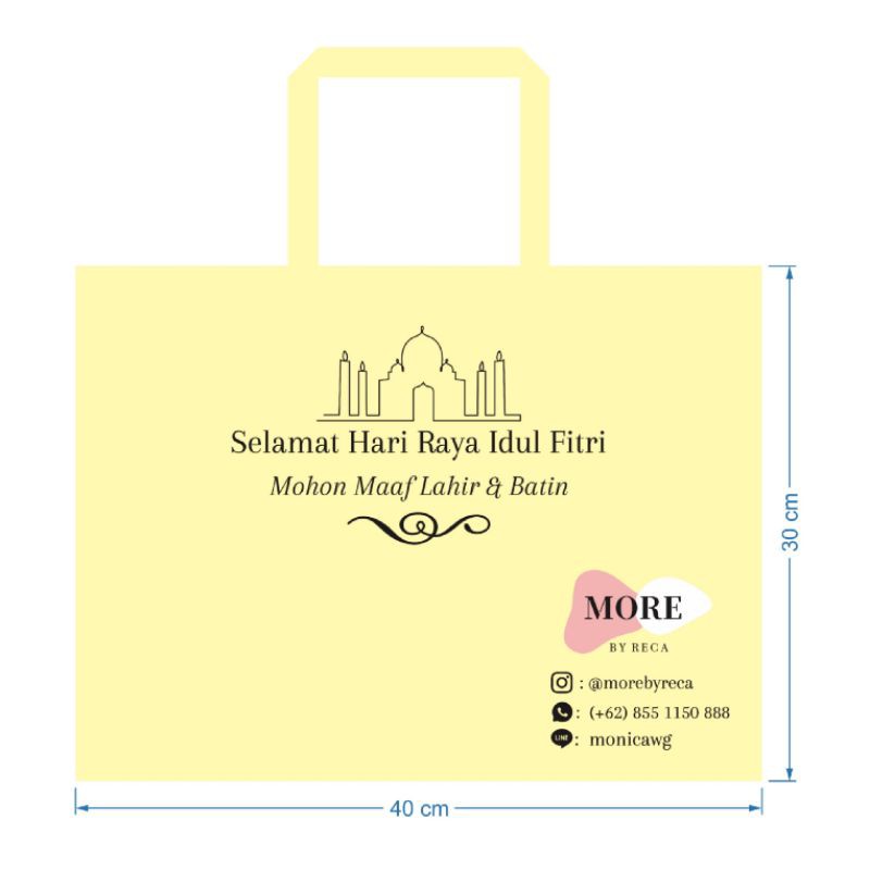 

Goodie Bag Spunbond Uk. 40cm x 30cm x 30cm Plus Sablon 3 Warna Custom