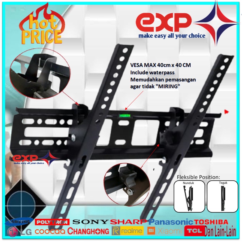 Garansi cocok!!! Bracket TV universal 42&quot; s/d 55&quot; Waterpas adjustable position-16