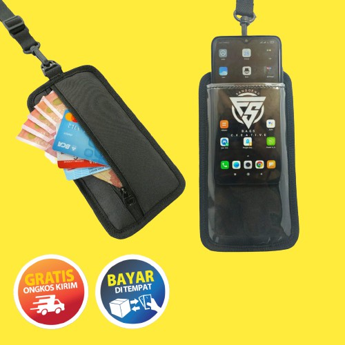 Tas Hp Selempang Transparan Mini Pria Wanita Dompet Gantung Hp - Hanging Wallet hp Transfaran Murah
