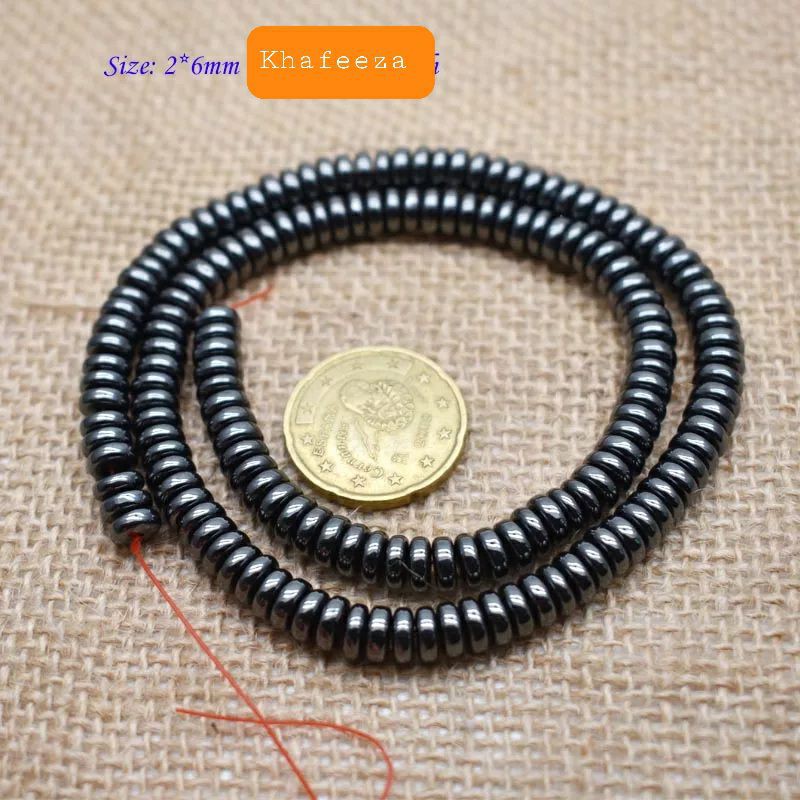 1 paket  6mm 8mm Pembatas Kalung gelang tasbih perhiasan spacer hematite Gepeng non magnet