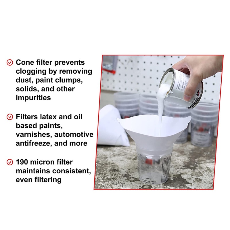 10 Pcs Corong Filter Cat Semprot Mobil Universal Sekali Pakai Bahan Kertas Mesh 190 Micron