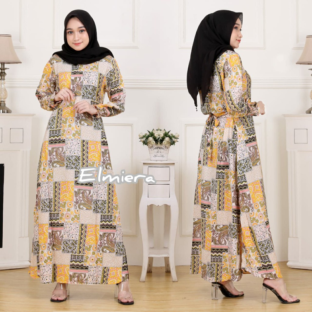 HomyDress Gamis Rayon Etnik JEMIMA l BUSUI RAYON BANKOK PREMIUM | Gamis Kaktus l GAMIS ELMIERA