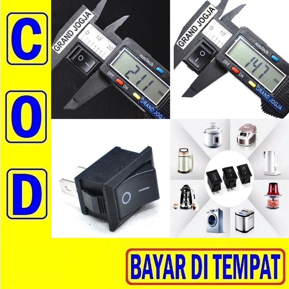 RAK 1C SAKLAR ON  OFF KOTAK HITAM TANGGUNG ELEKTRONIK RUMAH TANGGA Saklar Rahasia 2 Pin Kaki Motor M