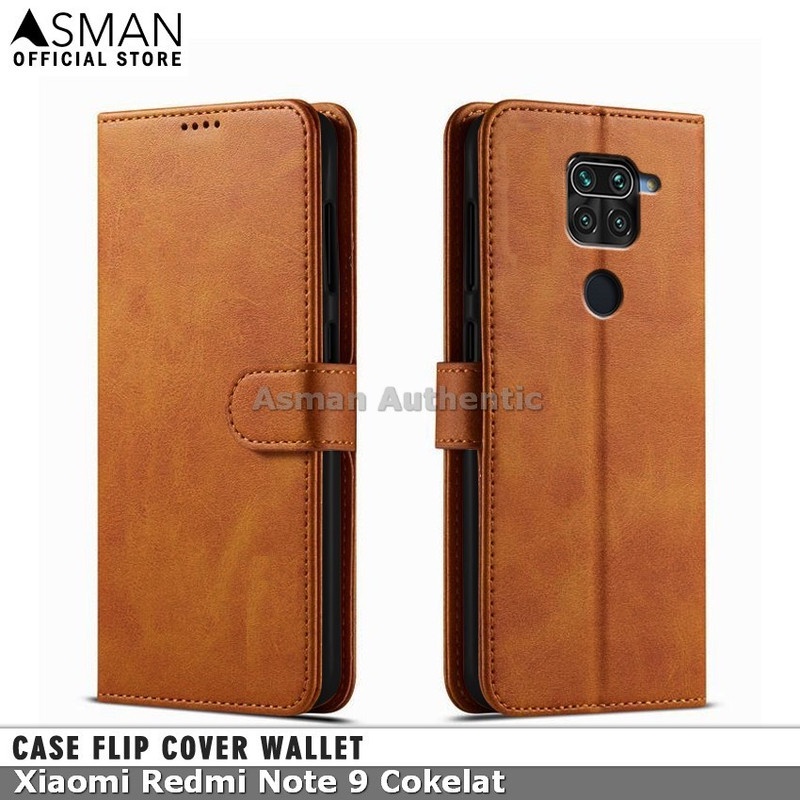 Asman Case Xiaomi Redmi Note 9 Leather Wallet Flip Cover Premium Edition