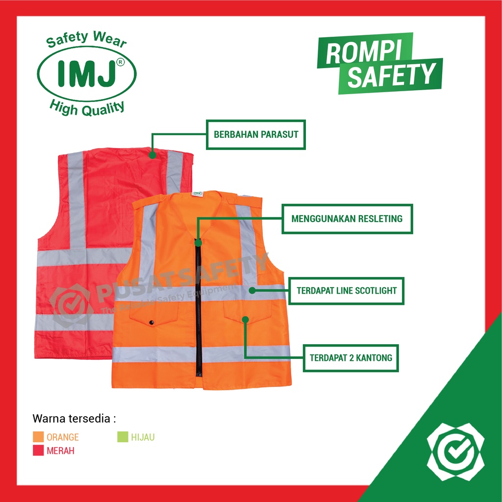 Rompi Safety Kerja Proyek Parasut Allsize IMJ