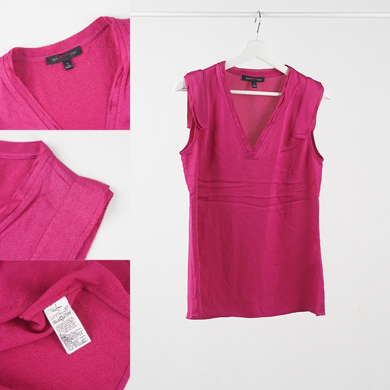 Blouse Wanita- Sleeveless V-Neck Loose Fit [CG-BRP 13]-CG-BRP 13 Pink