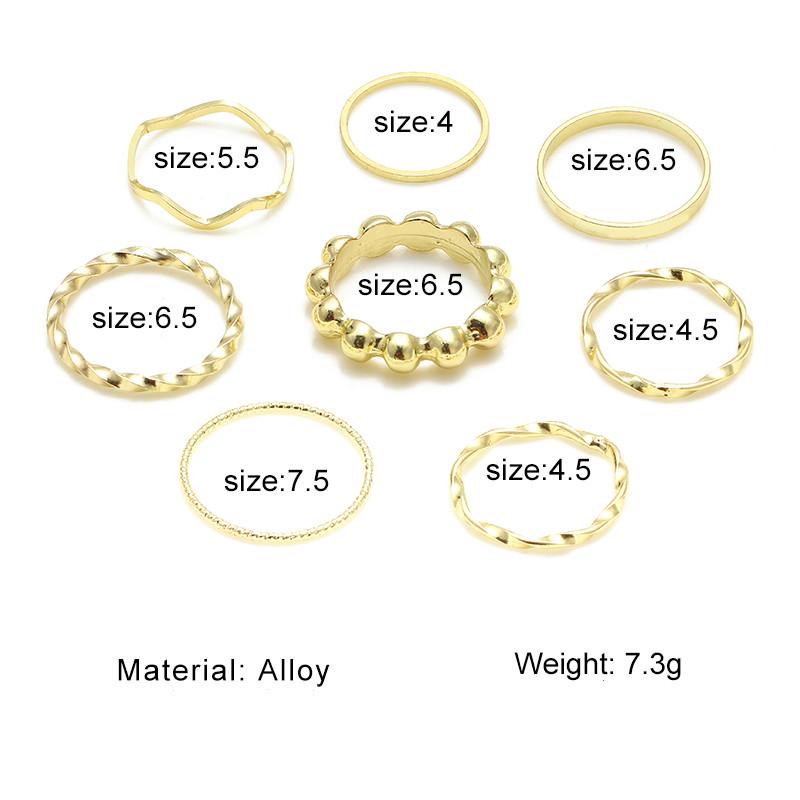 8pcs Korean Style Metal Rings Set for Women Student Ring