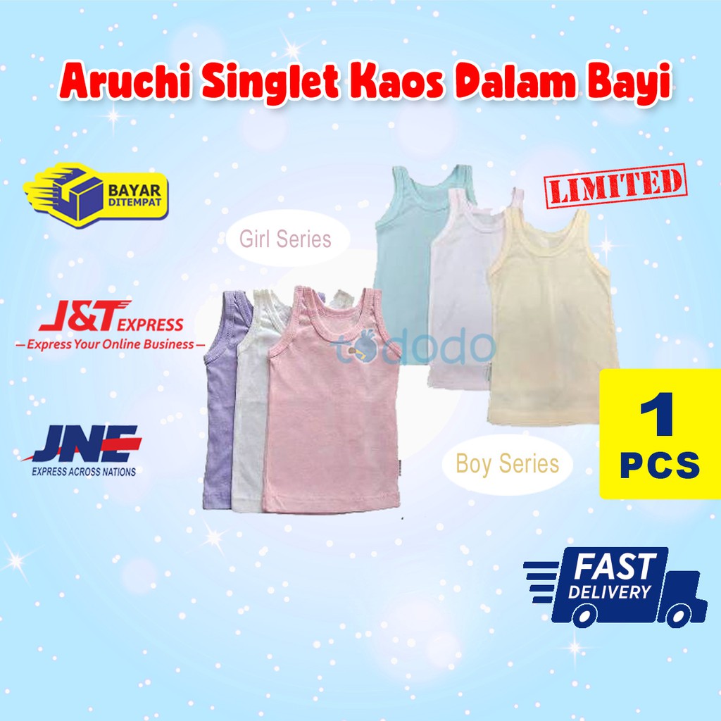 Aruchi Singlet Kaos Dalam Bayi Size NB S M L XL