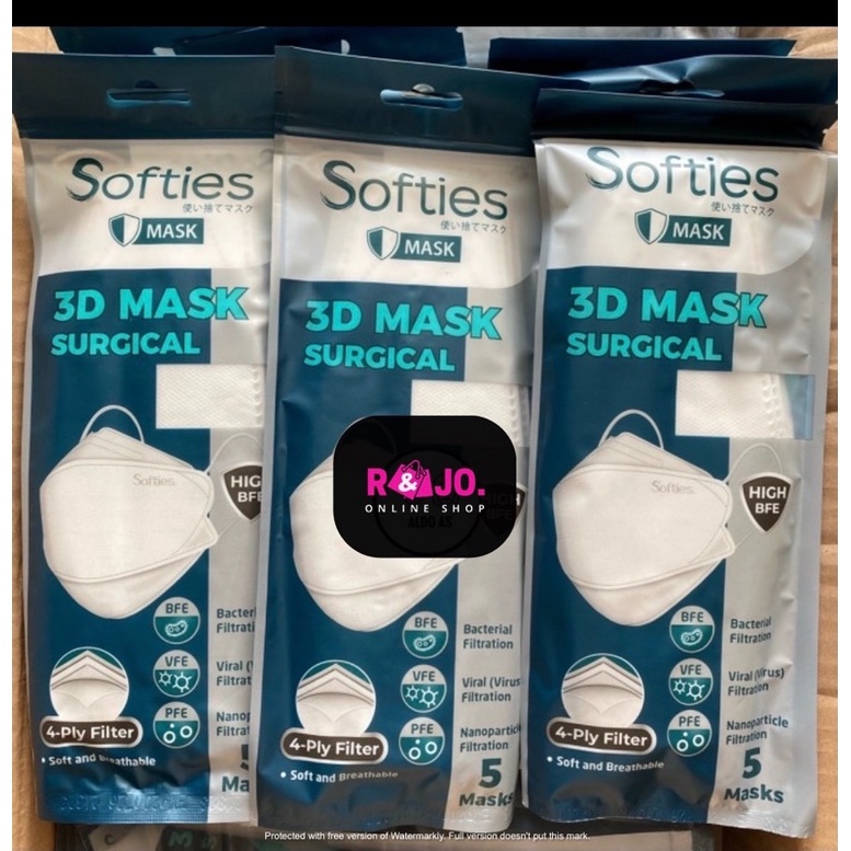 Masker Softies 3D Surgical Mask Model KF94 original