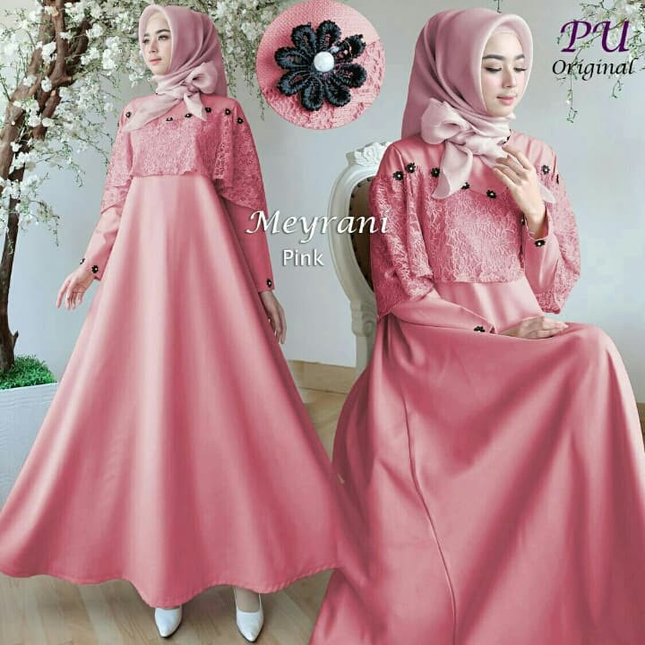 10 Ide Perpaduan  Gamis Warna  Dusty Pink  Piparkak 