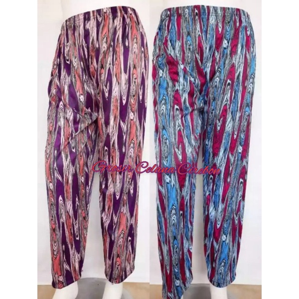 Celana Panjang santai wanita motif Abstrak kayu Rainbow