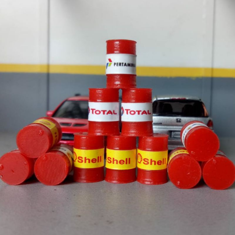 Drum Oli bekas Replica Aksesoris Miniatur/Diorama untuk skala 1/64