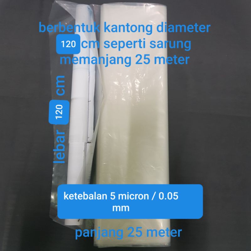 

Plastik Roll PE Lebar 120cm x Panjang 25m ketebalan 5micron / 0,05mm