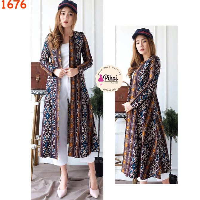 25+ Trend Terbaru Cardigan Batik Modern Outer Batik Panjang
