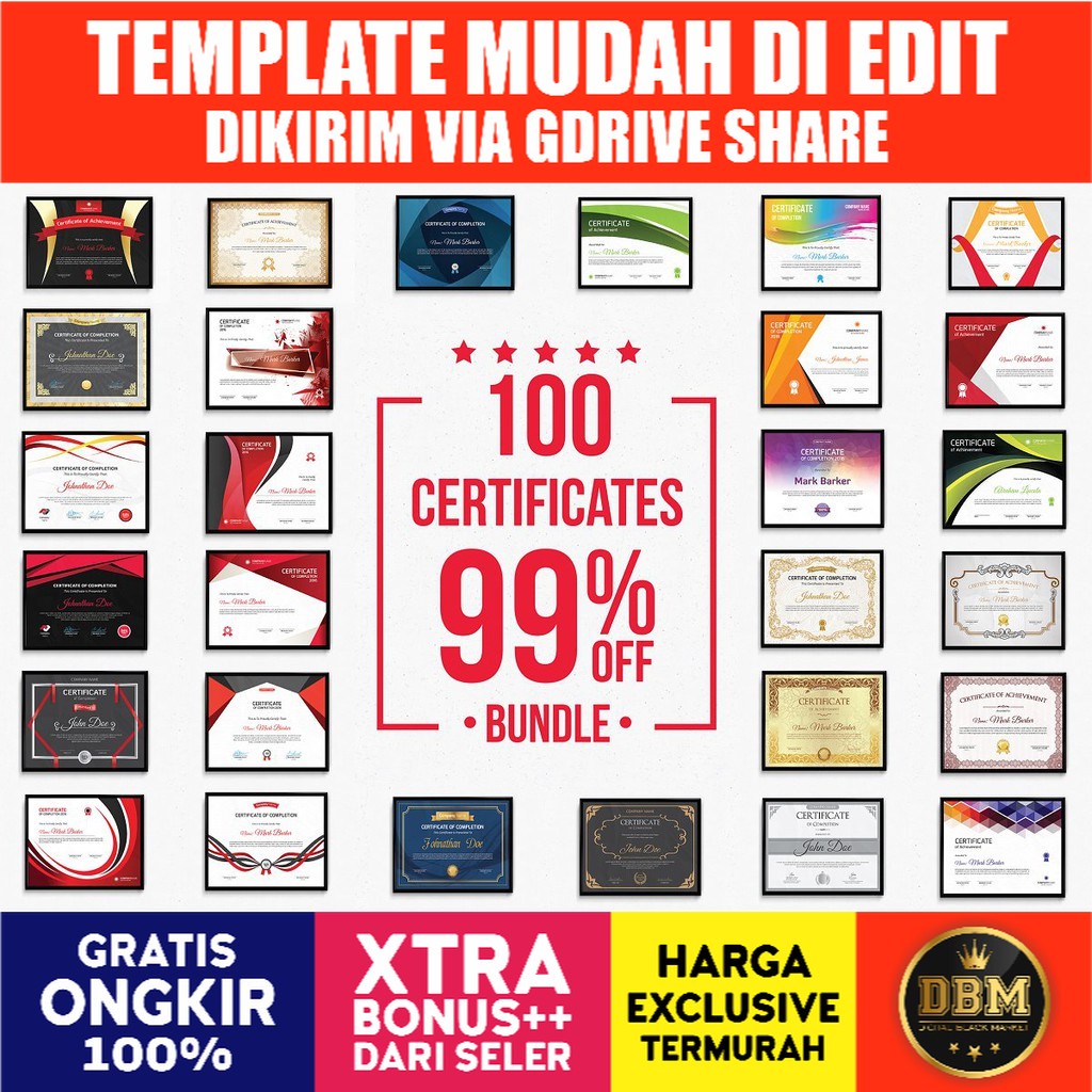 100 Ultimate Certificate Bundle - Vector Designs