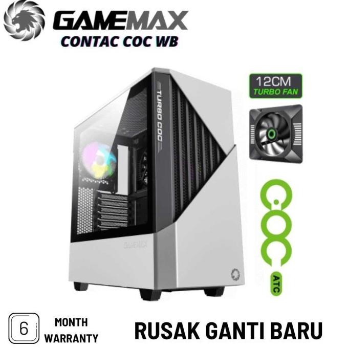 GAMEMAX PC CASE CONTAC COC GAMING PC CASE WITH COC FAN & PWM - WB/WP DFG64651E