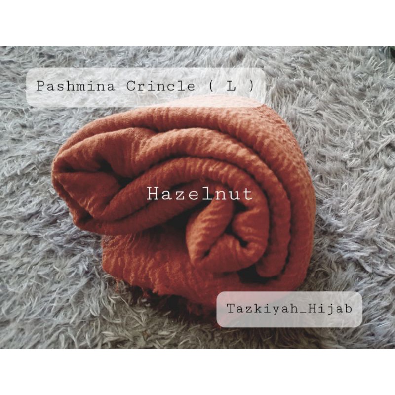 Pashmina Crinkle Shawl-Hazelnut/bata**(L)