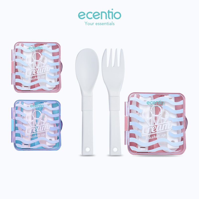 

Ecentio Makan Sendok Garpu Lipat Travel set garpu dan sendok Garpu lipat Portable