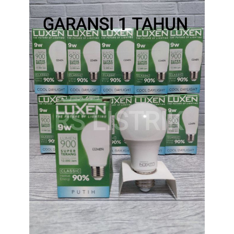 LUXEN LAMPU LED BULB 9W 9 WATT CLASSIC PUTIH 6500K COOL DAYLIGHT