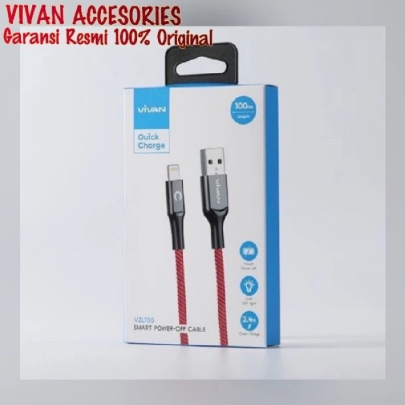 VIVAN VZL100 Lightning Kabel Data Cable Auto Smart Power Off