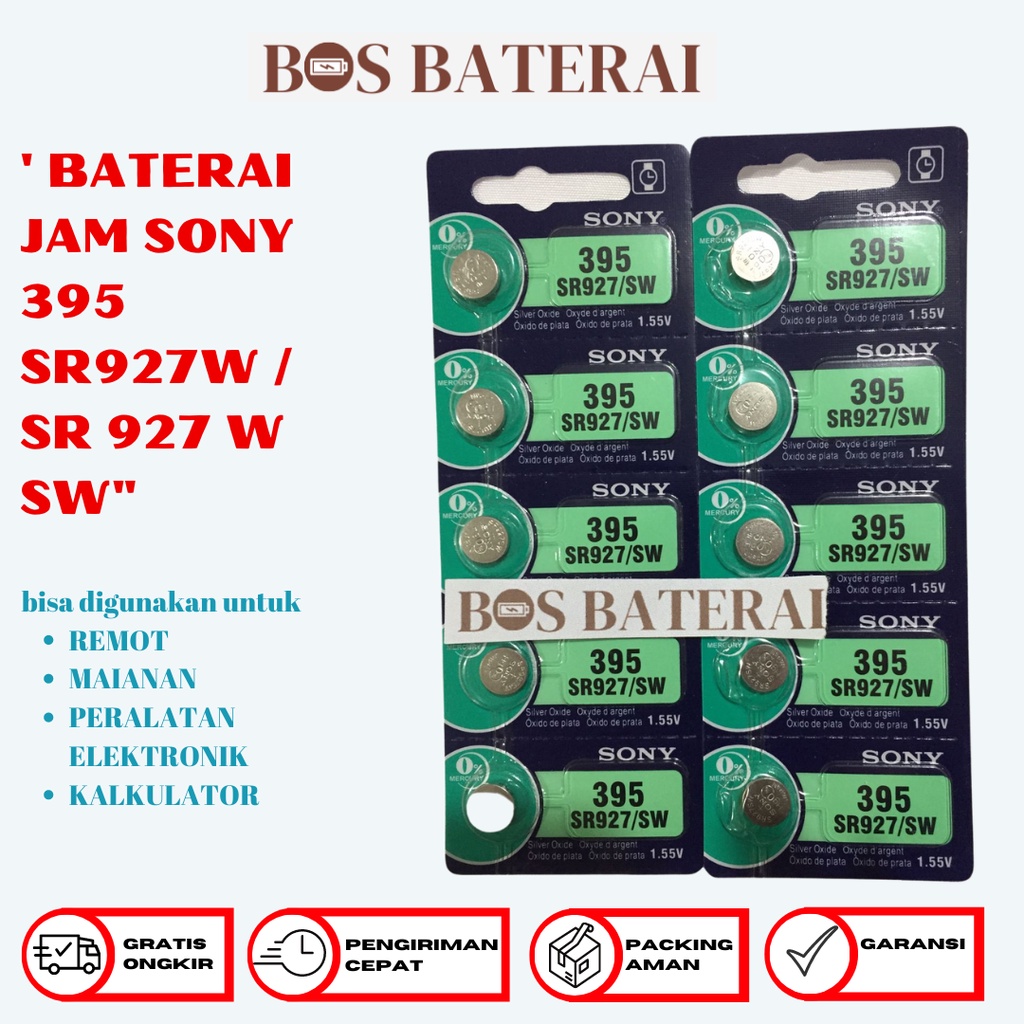 BATREI ORIGINAL BATRE BATERAI JAM SONY 395 SR927W / SR 927 W SW