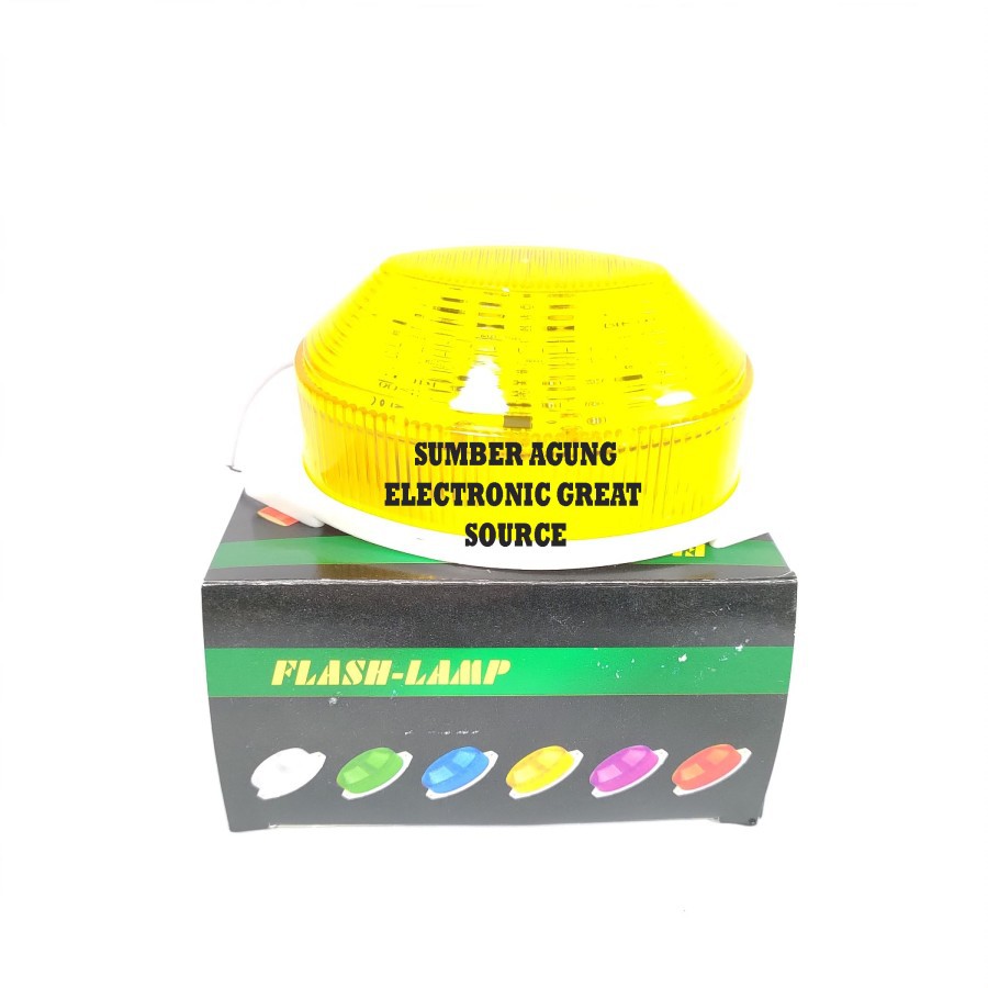 Lampu Tanda Blitz Oval Warning Berkedip Listrik Puih Hijau Biru Kuning