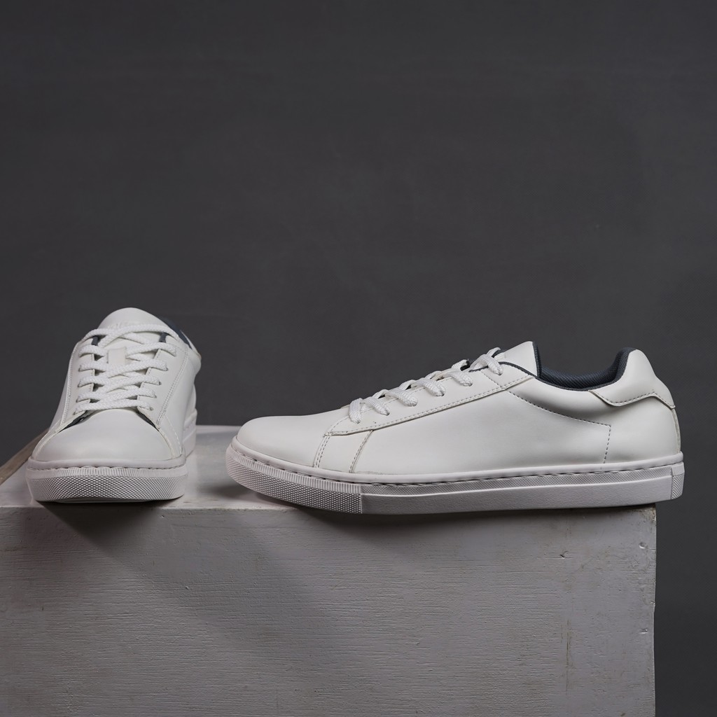 Rover White | Sepatu Casual Sneakers Kasual Polos Ori Pria Cowok Lokal Footwear Jalan | FORIND Volve