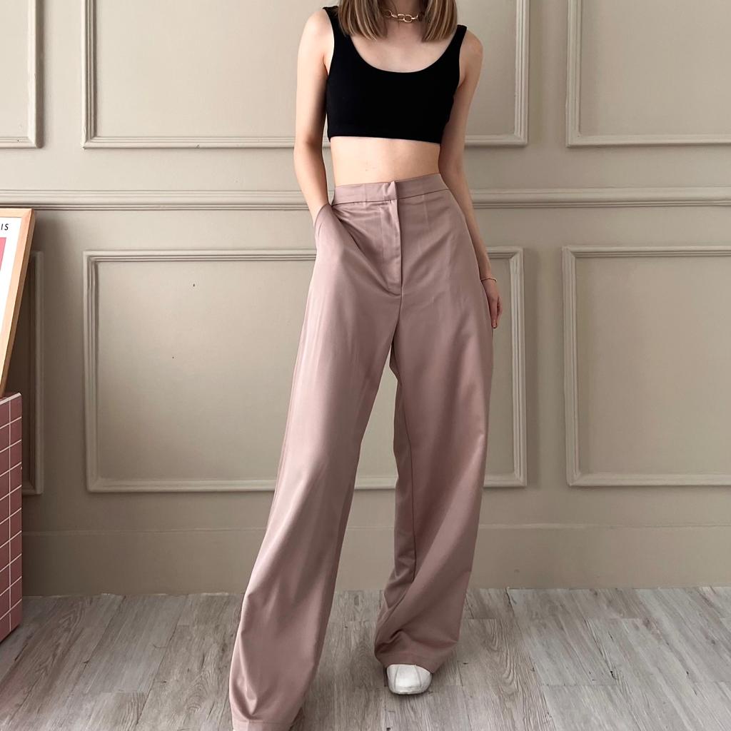 Abby Pants-high waist straight trousers