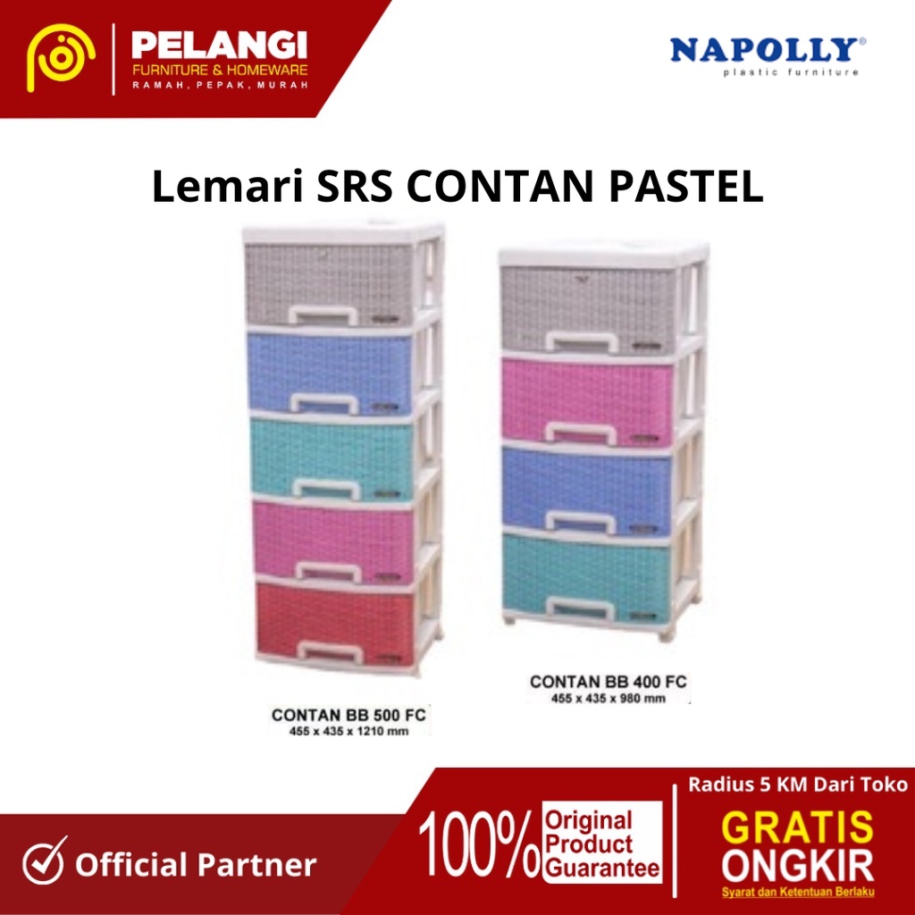 Lemari Napolly Contan 4 Susun/ 5 Susun | Lemari Susun | Lemari Plastik | Lemari Plastik Serbaguna