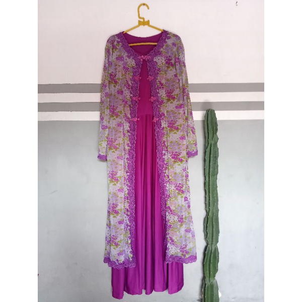 preloved gamis dress inner dan blazer renda brokat