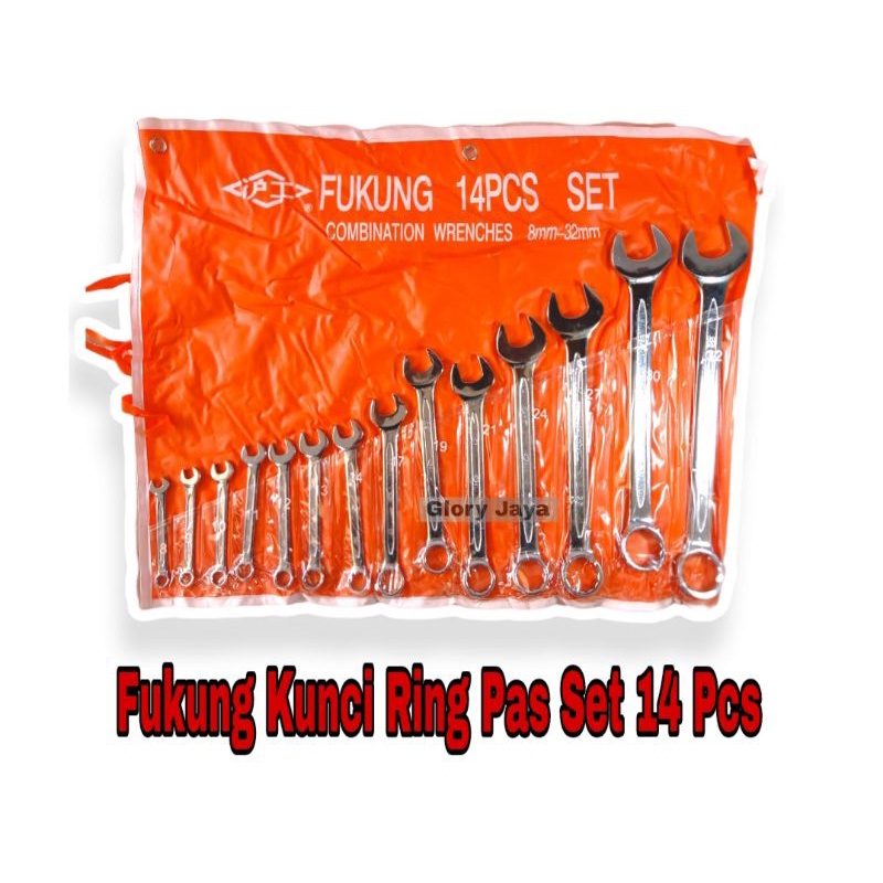 Kunci Ring Pas Set 14 Pcs Fukung