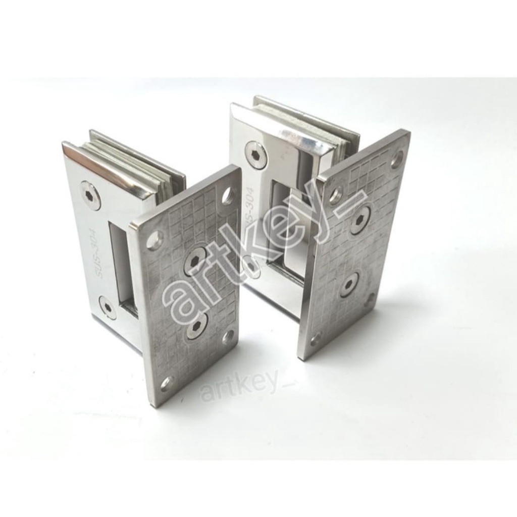 Engsel Shower Hinges glass to wall/kaca tembok Stainless steel SUS 304