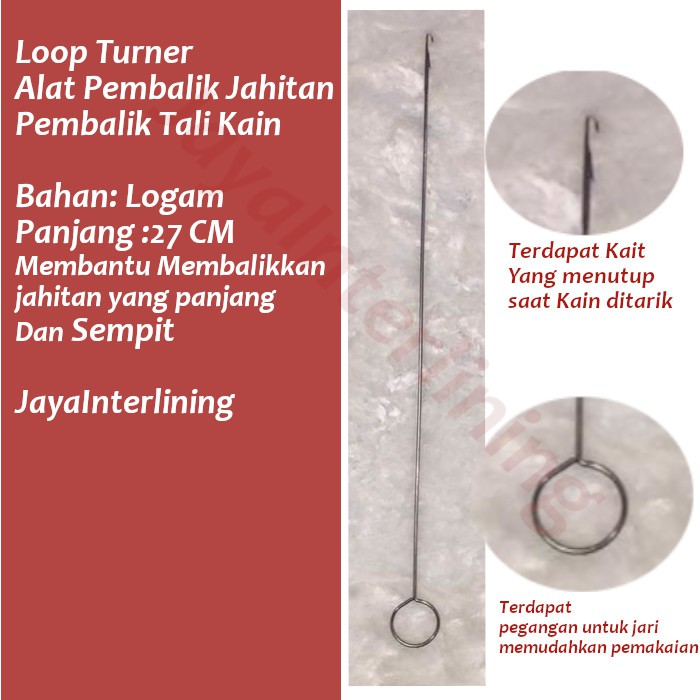 Loop Turner Alat Pembalik Jahitan Pembalik Tali Kain