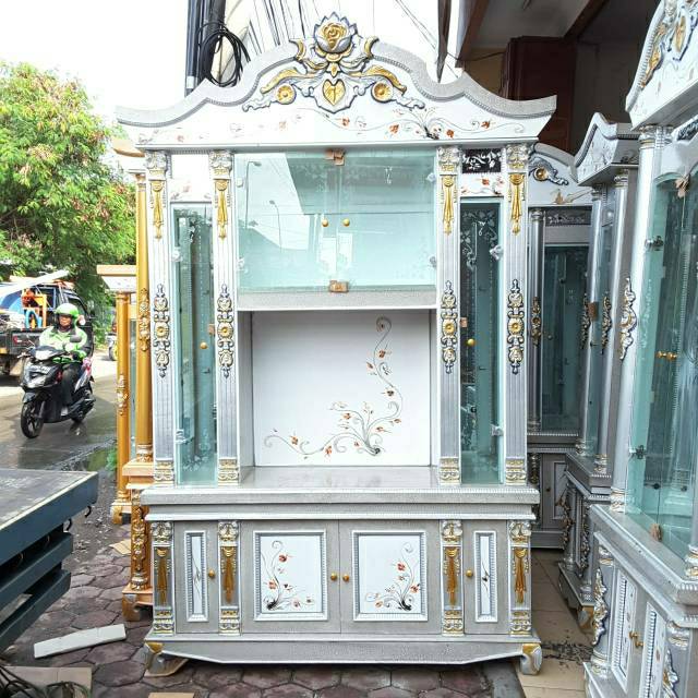(GRATIS MASKER) Bufet Tv Pajangan Kristal Resin