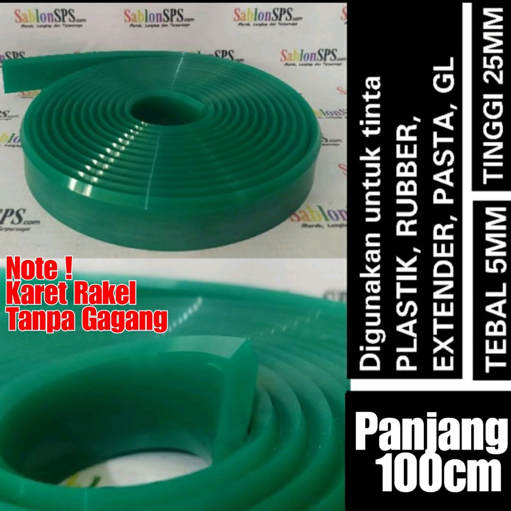 KARET RAKEL LANCIP HIJAU 25x5 P. 1 METER