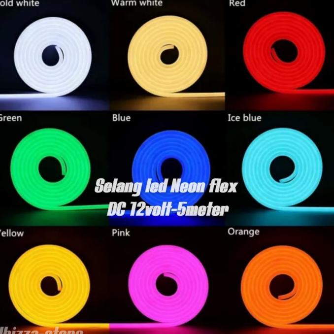 lampu neon flex LED DC12volt 5meter selang led flexibel ed susu