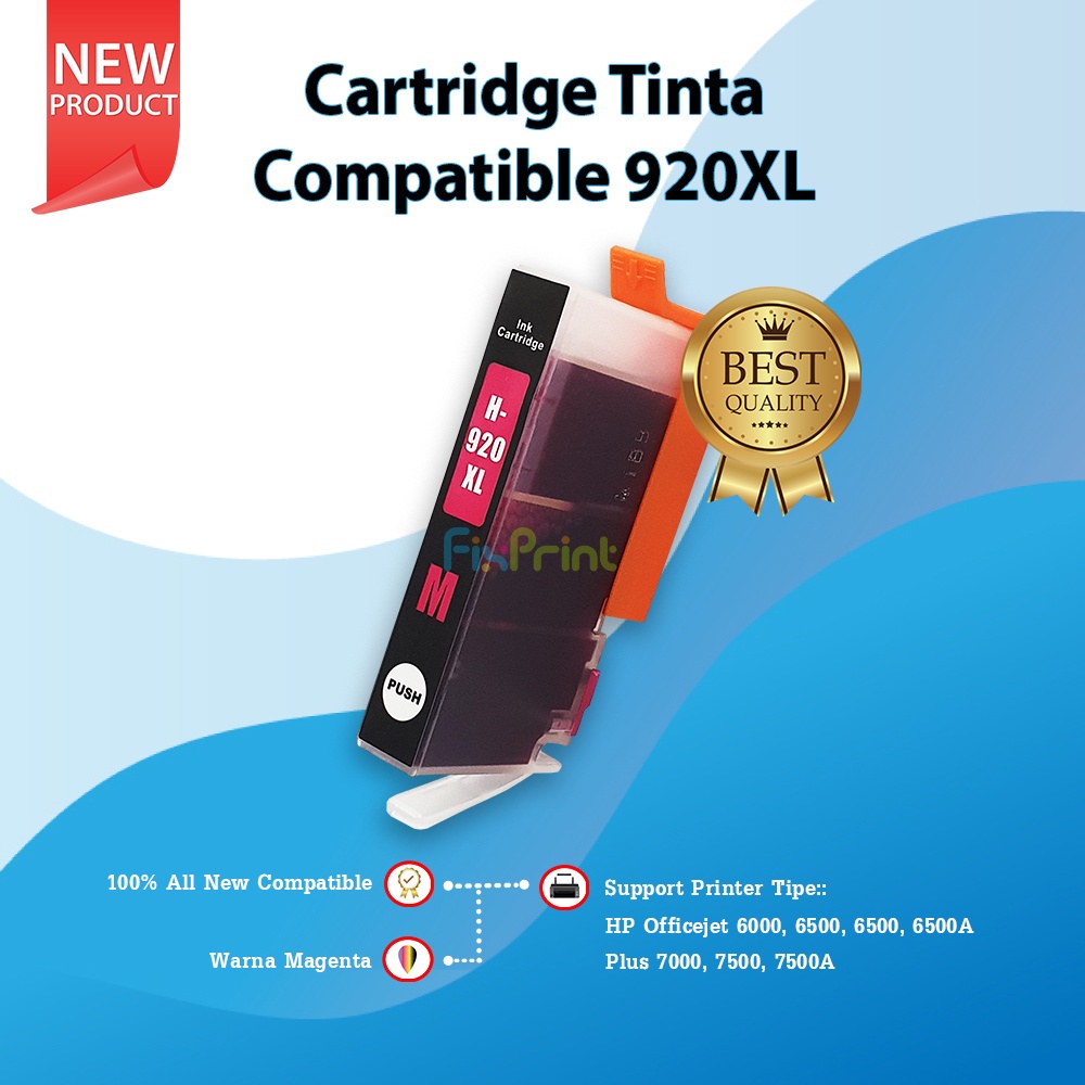 Cartridge Tinta Compatible 920XL 920 Black Cyan Magenta Yellow Refill Ink H-920XLC 920 Printer XP Officejet 6000 6500 6500A 7000 7500 7500A With Chip