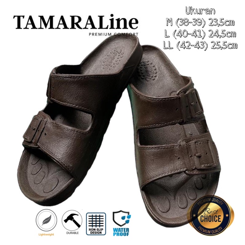 Sandal Selop Slide Slip on Karet Pria Dewasa / Remaja - TAMARALINE 128 / Bahan Premium Lentur Empuk Ringan Kuat Anti Slip Anti Air Model Sandal Casual Santai Rumah Hotel Outdoor Kamar Mandi Murah Original