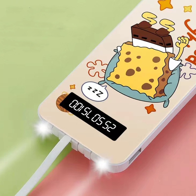 POWERBANK 50000 mAh 4 Kabel USB cartoon Mini Powerbank Portable Fast Charging Digital Display Power Bank Slim original
