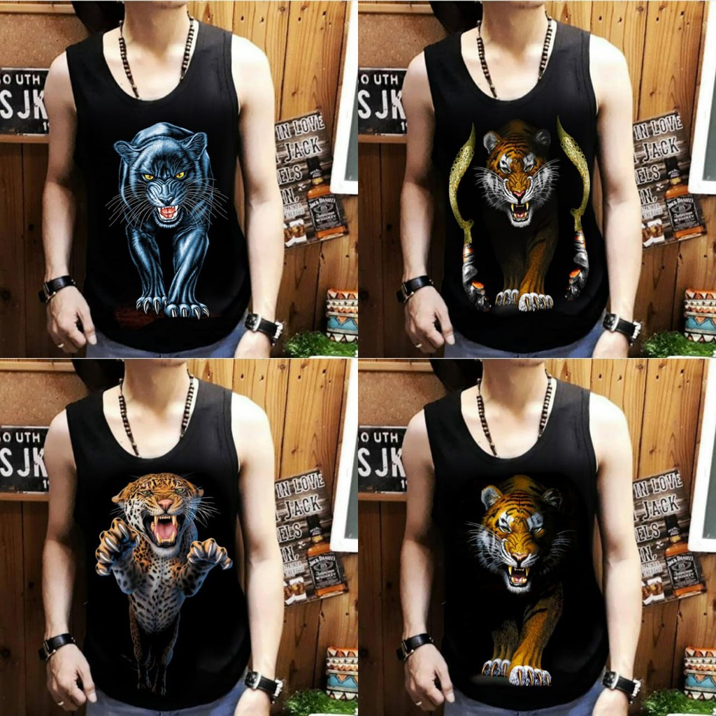 Singlet lekton pria motif campur