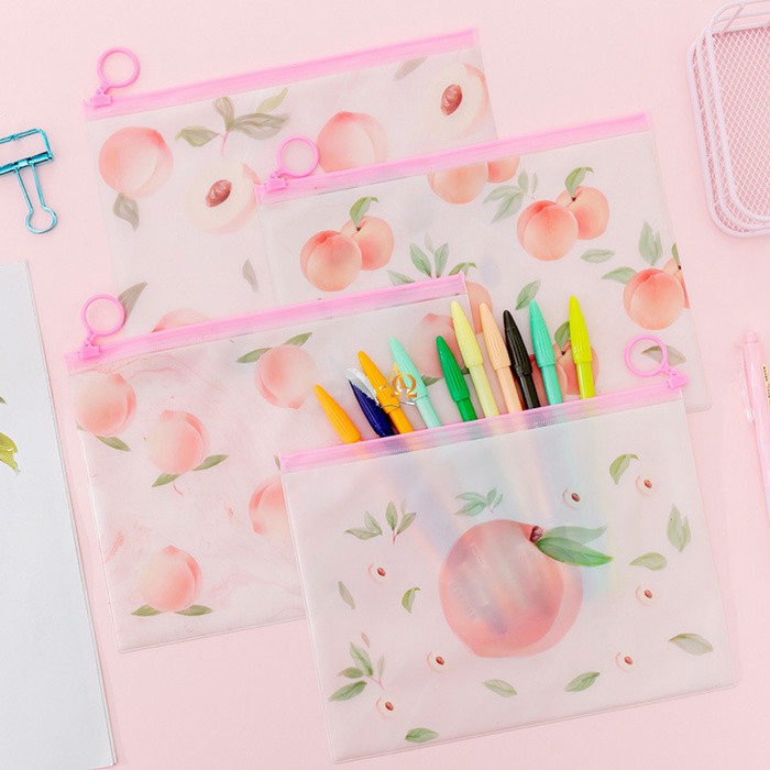 

Tempat Pensil Unik / Zipper Bag Edisi Peach Imut