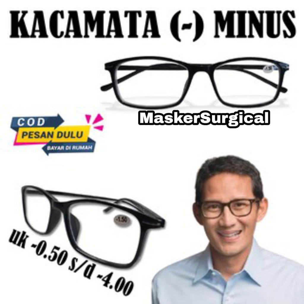 Kacamata baca - 050 s/d - 400 lensa pria wanita jarak jauh rabun jauh bisa cod / kacamata baca rabun