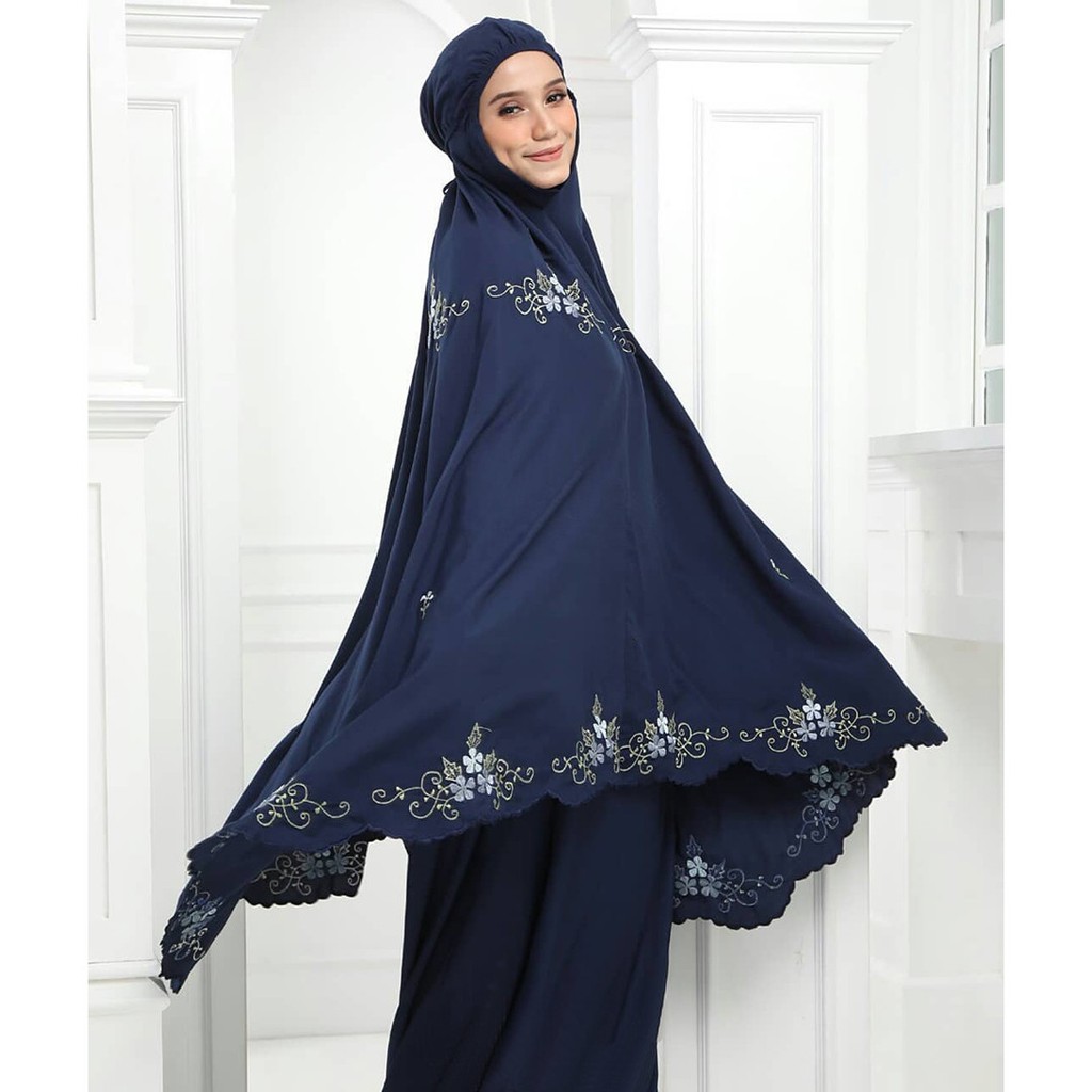 Mukena Safarleena Original Bordir Manual Rayon Viscose Premium khadijah Jumbo travelling