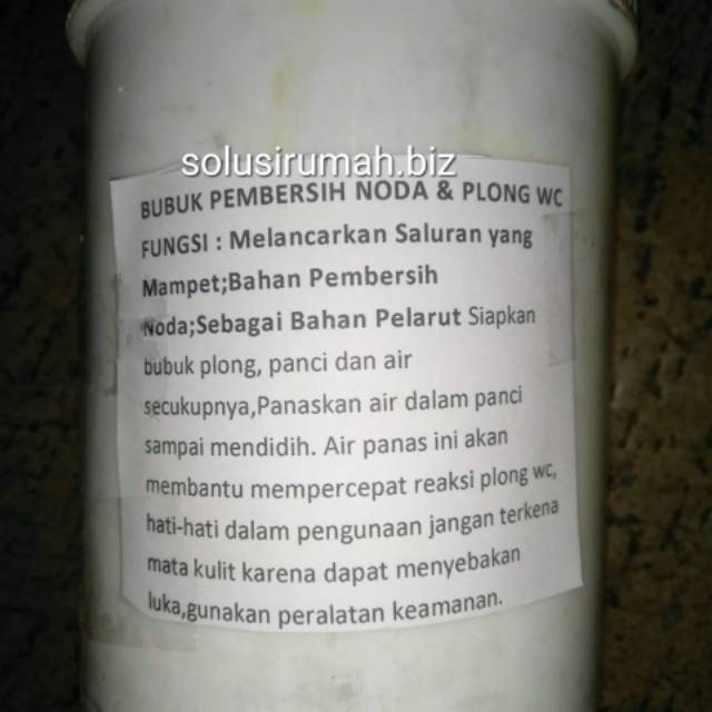 BUBUK PEMBERSIH NODA &amp; PLONG WC TERSUMBAT 1/2KG WADAH BOTOL PUTAR